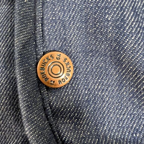 Vintage Sears Roebucks Vest Mens M Tall Blue Sherpa Lined Denim Workwear USA - Picture 3 of 14